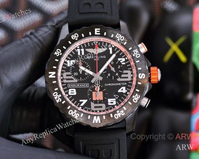 High Quality Replica BREITLING Endurance Vietnam Imported Rubber Strap Oversized 3/6/9 Markers Face Dial Bi-Directional Rotating (N/S/E/W & 360° Scale) Bezel Stainless Steel Case Watch 44mm